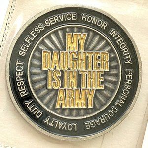 My Daughter Is In The Army Full Color Enamel Challenge Coin & Plastic Case 1.5"